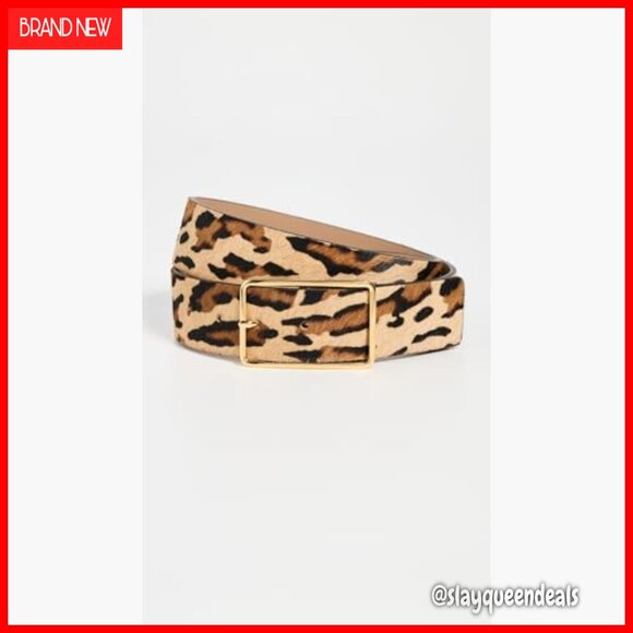 Calf Hair Belt with Gold Hardware, 1.5in Width for Women main image 4